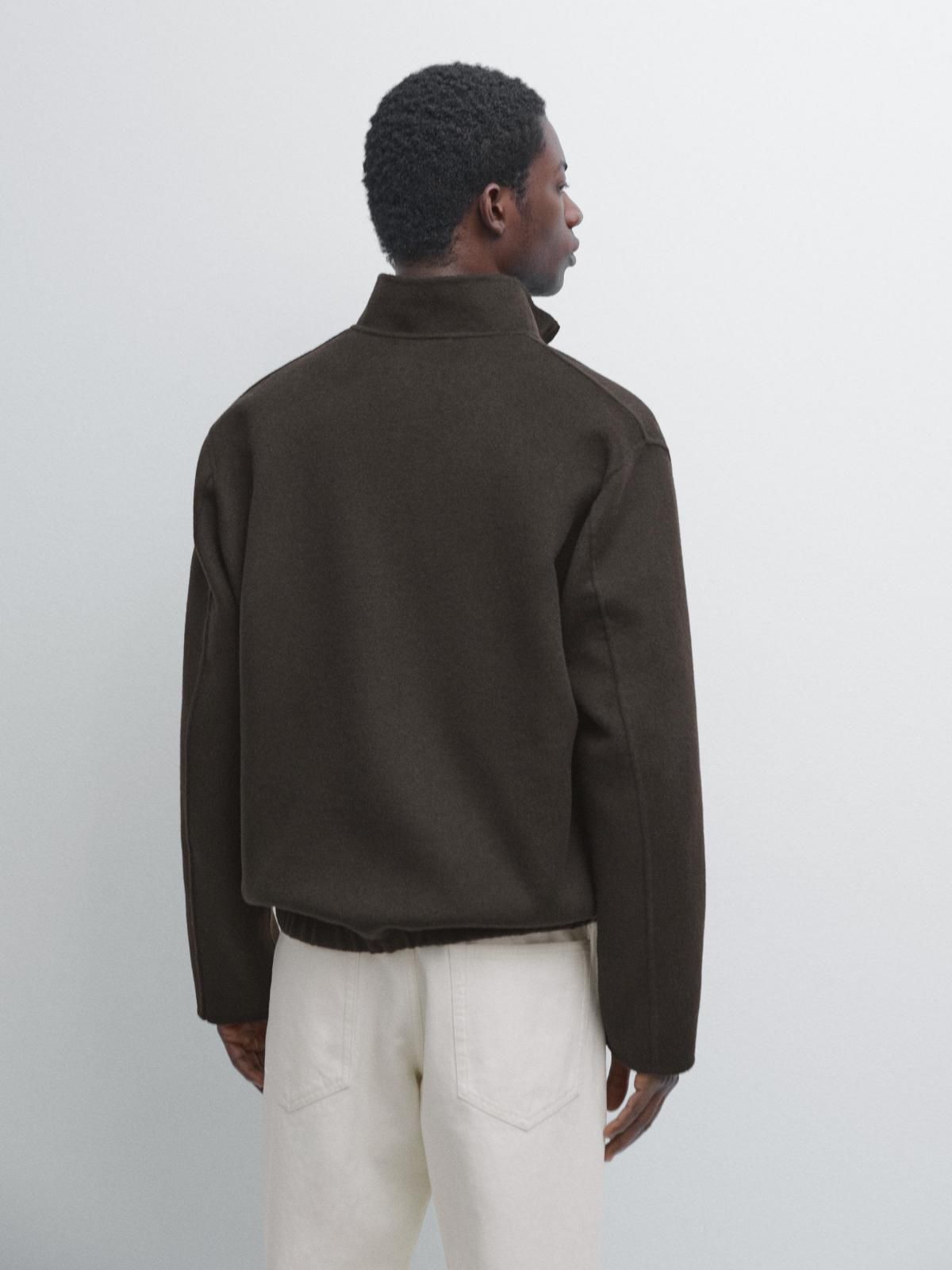마시모두띠 테크니컬 울블렌드 하이넥 집업 재킷 2833/380 CHOCOLATE - 상세 이미지 4