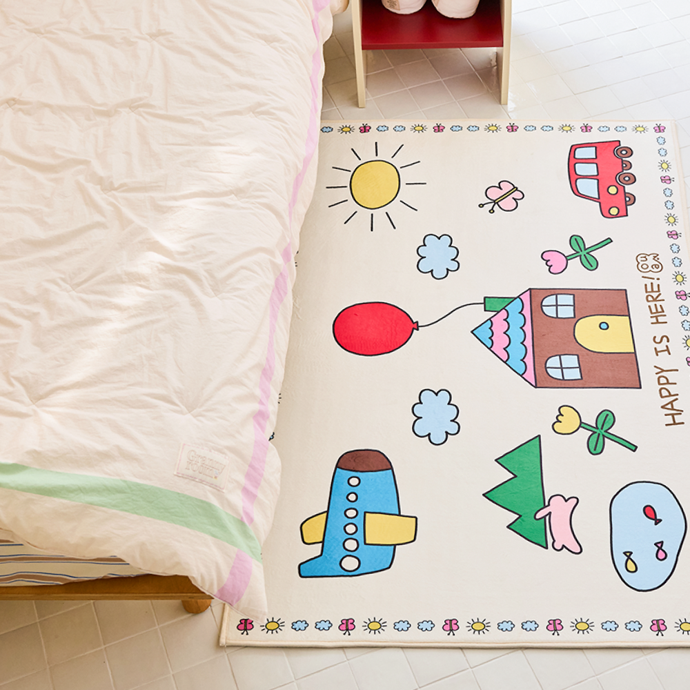 오우아스튜디오 아기방 러그 워셔블 논슬립 놀이 매트 키즈 카페트 써니빌리지