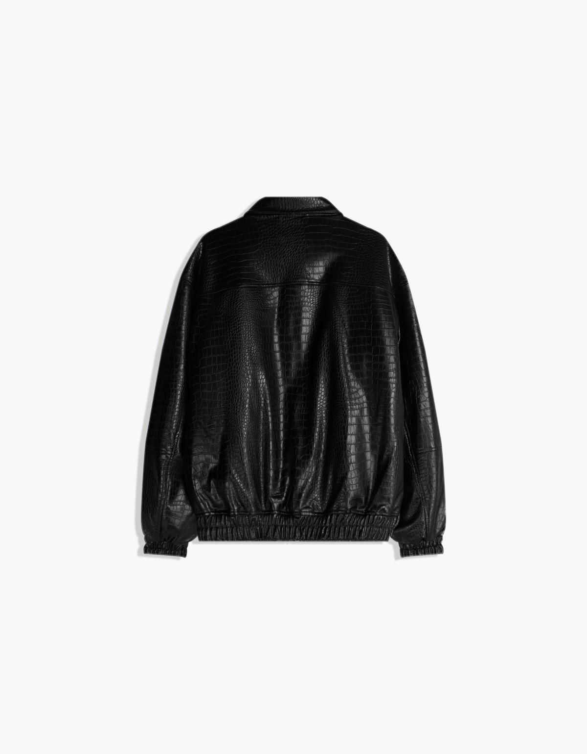 버쉬카 애니멀 프린트 레더 이펙트 재킷 6823/677 BLACK - 상세 이미지 2
