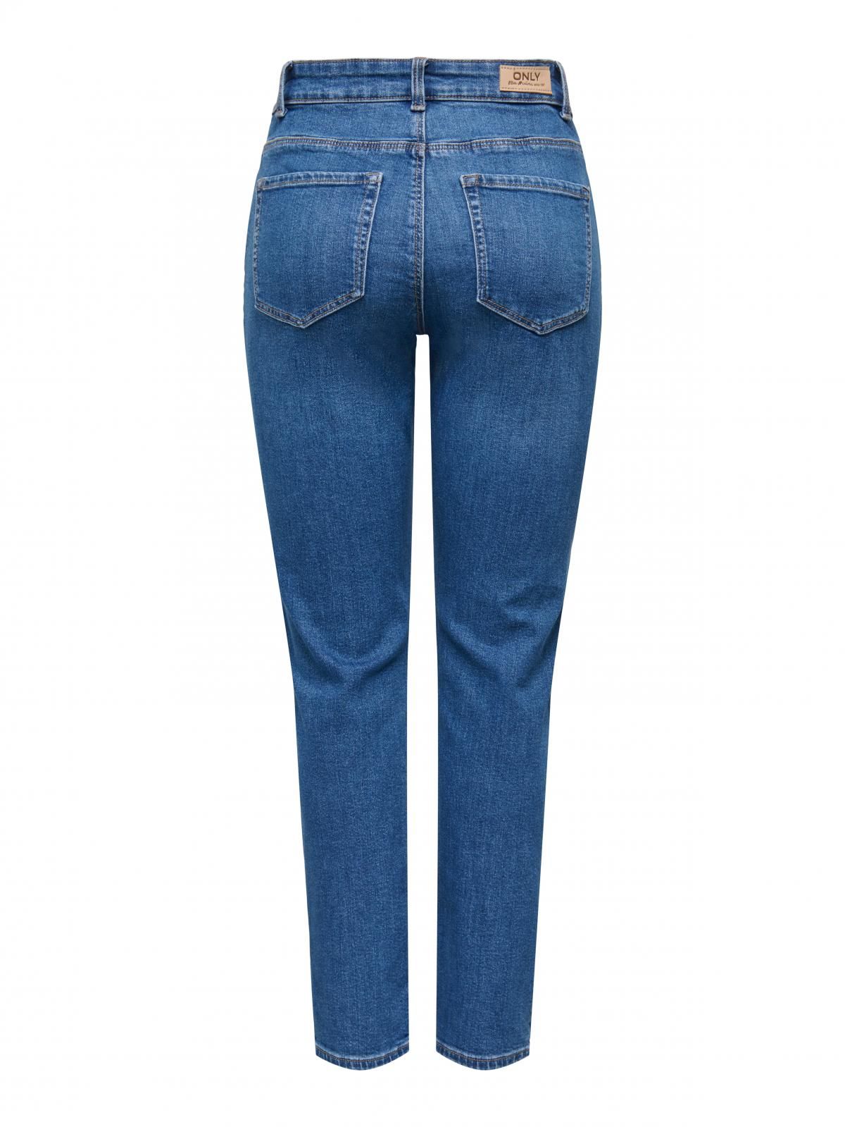 온리 하이웨이스트 데님 스트레이트핏 청바지 15318567_2115 BLUE / MEDIUM BLUE DENIM - 상세 이미지 4
