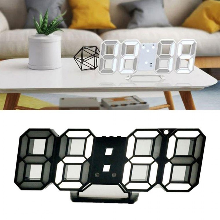 탁상시계 LED시계 알람 디지털 무소음 3D 인테리어 - 상품 이미지
