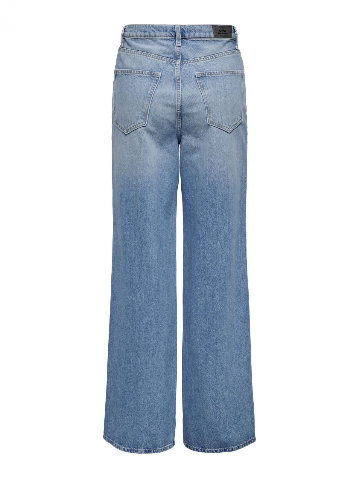 온리 하이웨이스트 데님 와이드핏 청바지 15327290_2115 BLUE / MEDIUM BLUE DENIM - 상세 이미지 4