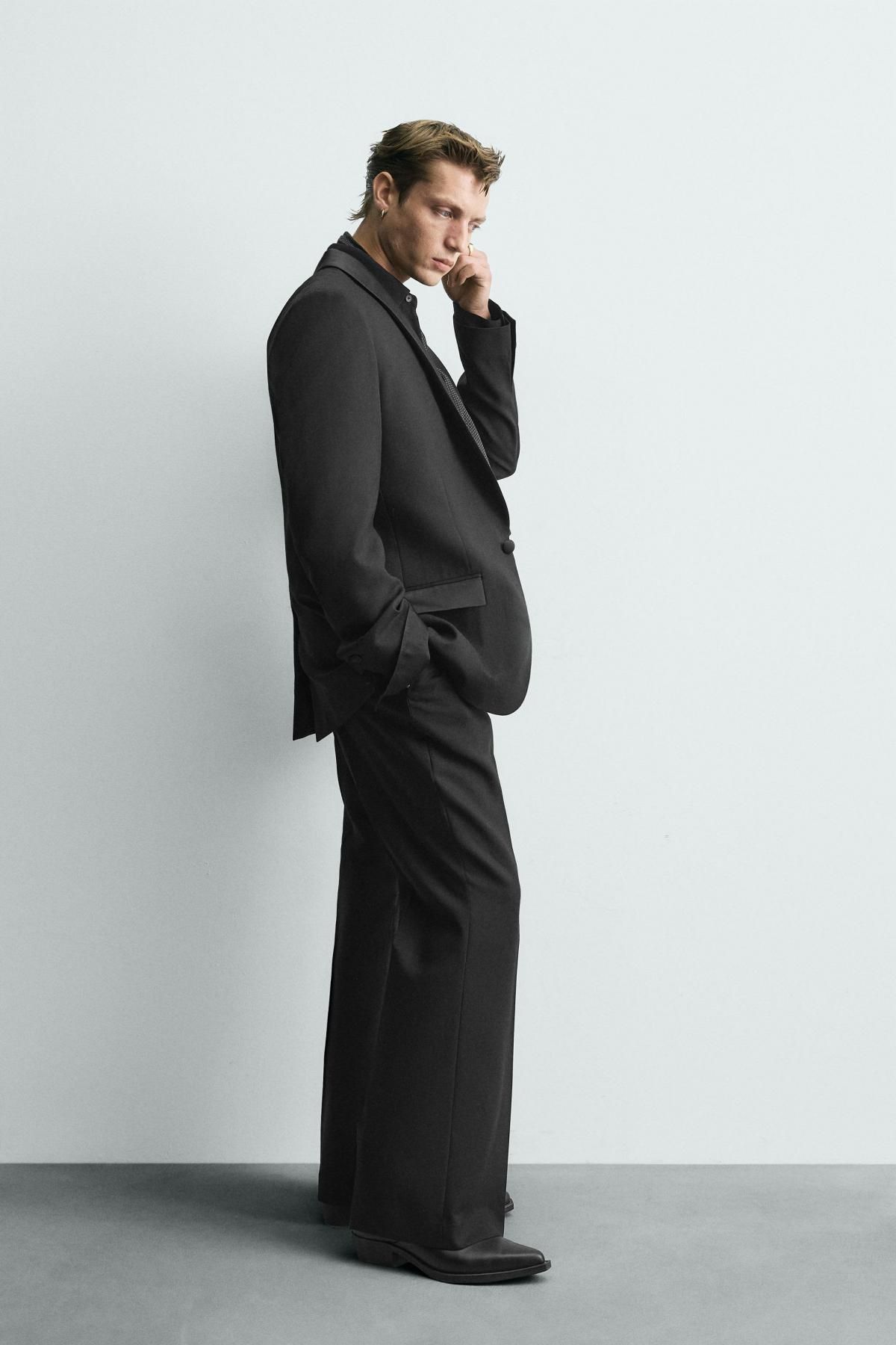 자라 울 테크니컬 턱시도 블레이저 9391/891 BLACK - 상세 이미지 4
