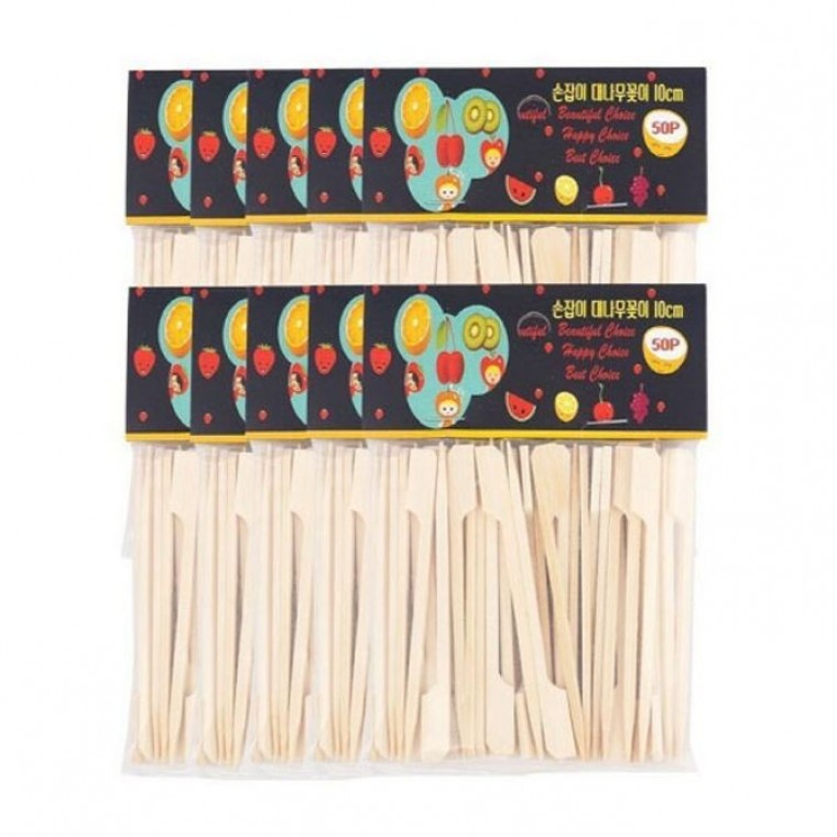 손잡이 꼬치 우드스틱 캠핑 닭꼬치 오뎅 꽂이50P 10cm - 상품 이미지