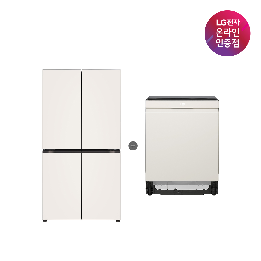 LG 디오스 오브제컬렉션 매직스페이스 냉장고 + LG 디오스 식기세척기 (T875MEE111 + DUE6BGL1E)