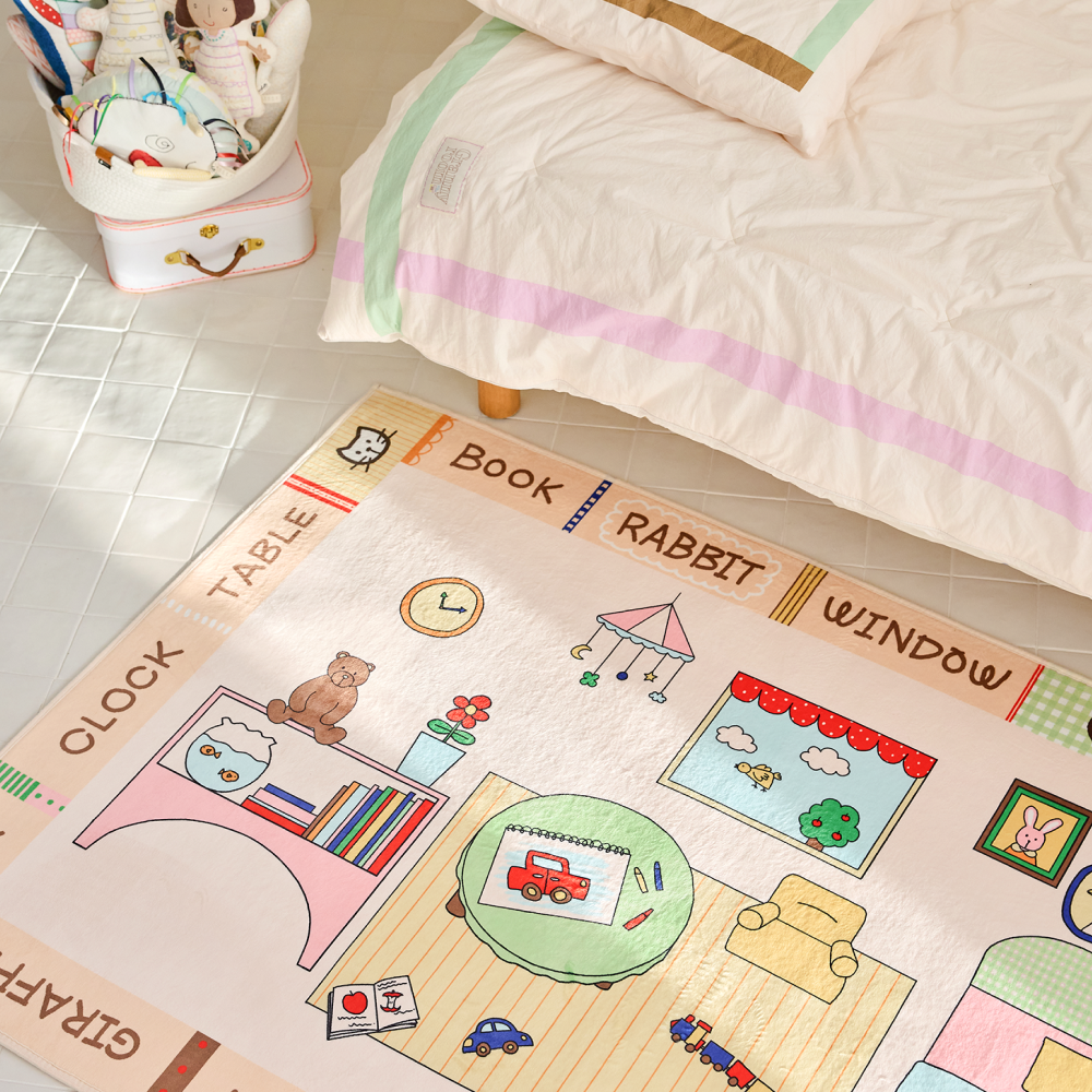 오우아스튜디오 아기방 러그 워셔블 논슬립 놀이 매트 키즈 카페트 써니빌리지