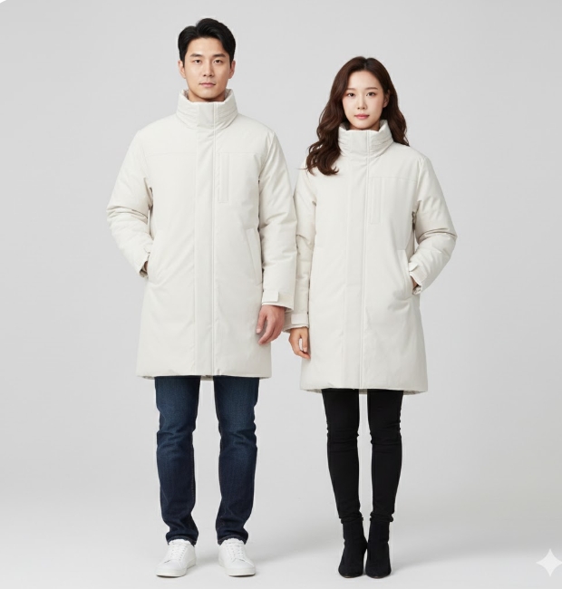 네파 겨울 공용 데일리룩 아웃도어 구스다운 롱코트 롱패딩 커플 패딩점퍼 - 상세 이미지 2