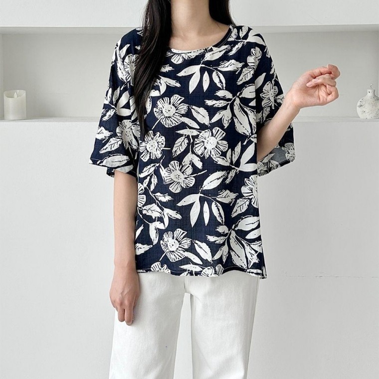 여름 여자 인견 반팔티 10컬러 중 랜덤발송 - 상품 이미지