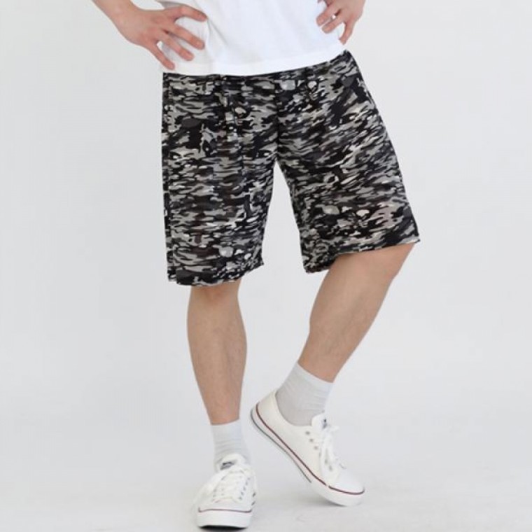 남자 빅사이즈 아이스쿨바지 반바지 밀리터리그레이 - 상품 이미지