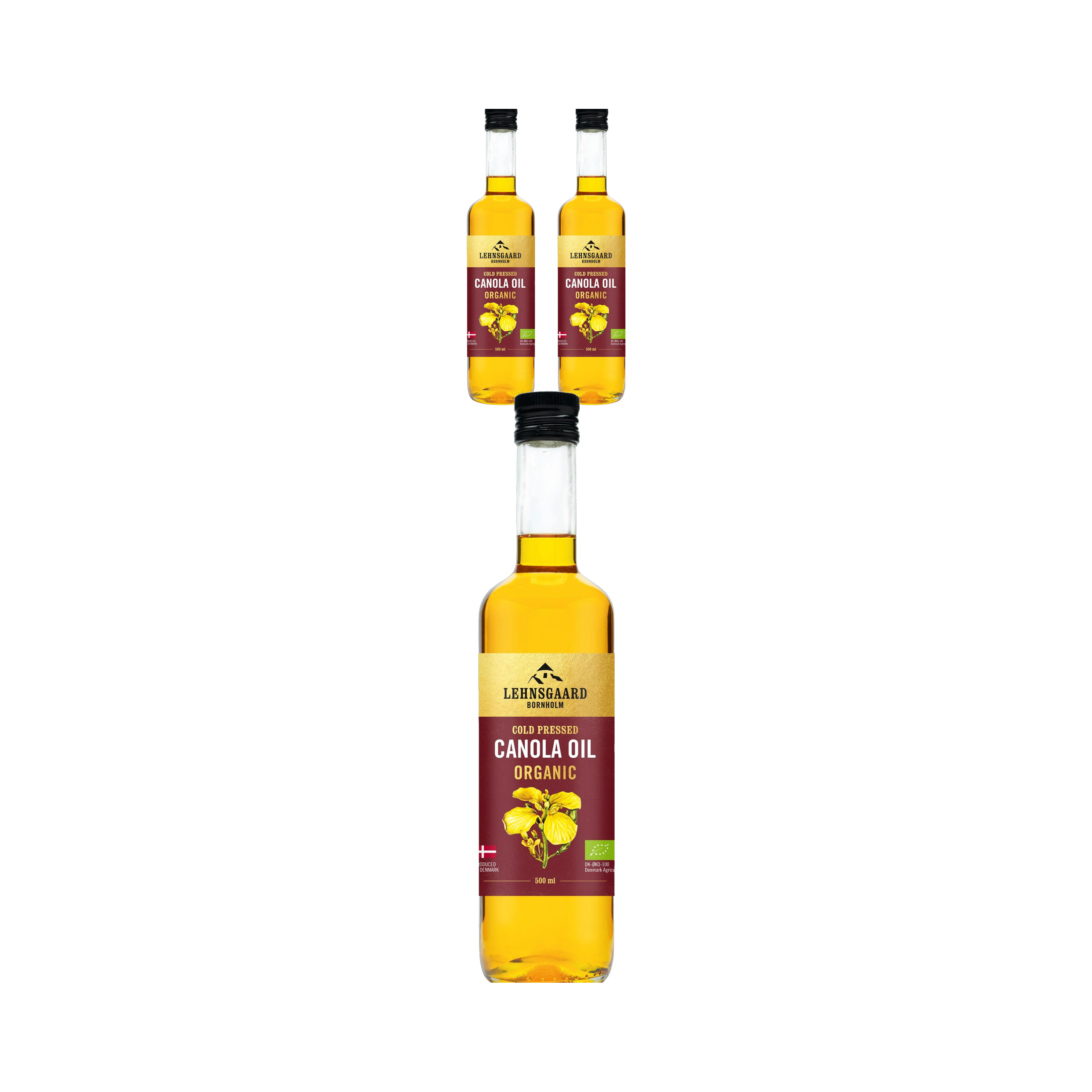 렌스가르드 덴마크 냉압착 유기농 카놀라유 500ml, 3개 - 상품 이미지