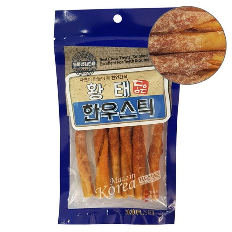 1P 영양 개껌 수제 45g 한우 황태 강아지 스틱 간식 - 상품 이미지