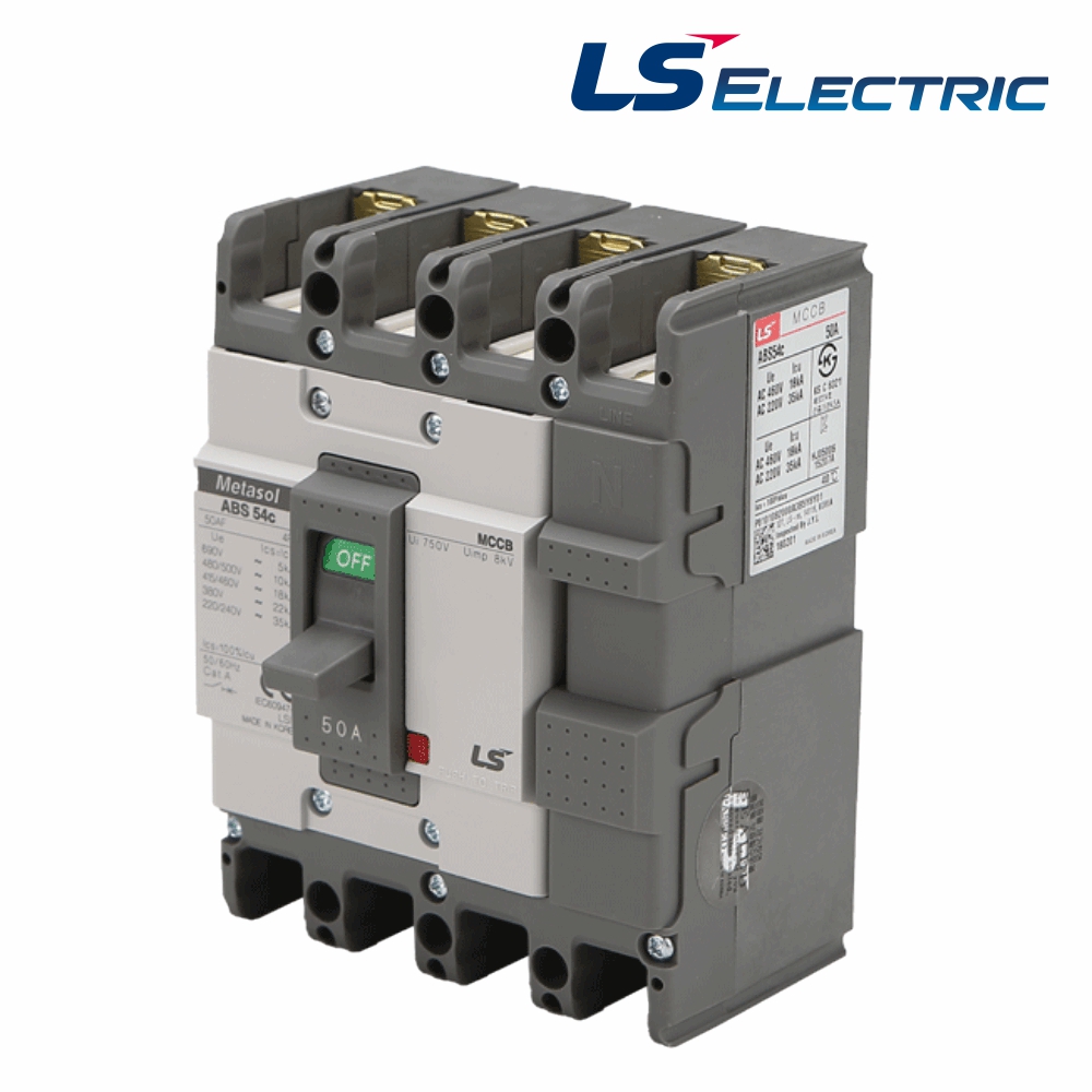 산업용 분전반 MCCB 배선차단기 ABS 54C 4P 50A 35kA LS일렉트릭 - 상품 이미지