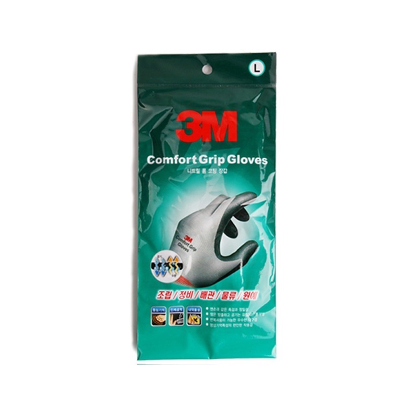 3M 컴포트그립 니트릴 폼 코팅 작업 장갑 회색 - 상품 이미지
