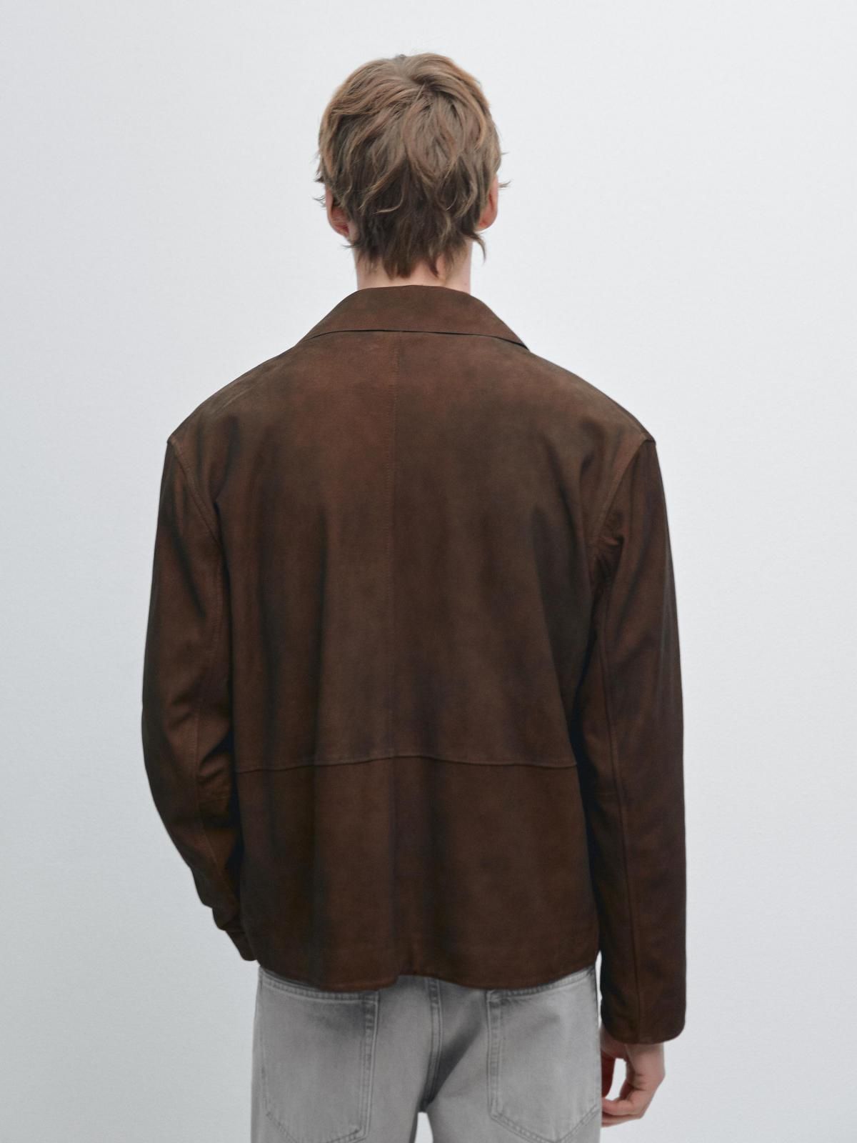 마시모두띠 프리미엄 스웨이드 레더 워커 재킷 브라운 3382/453 BROWN - 상세 이미지 4