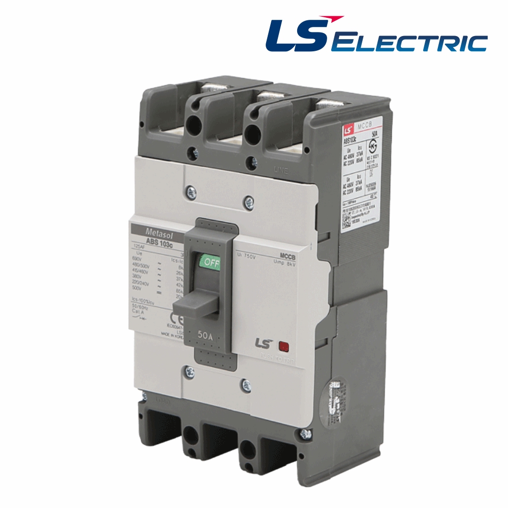 산업용 분전반 MCCB 배선차단기 ABS 103C 3P 50A 85kA LS일렉트릭 - 상품 이미지