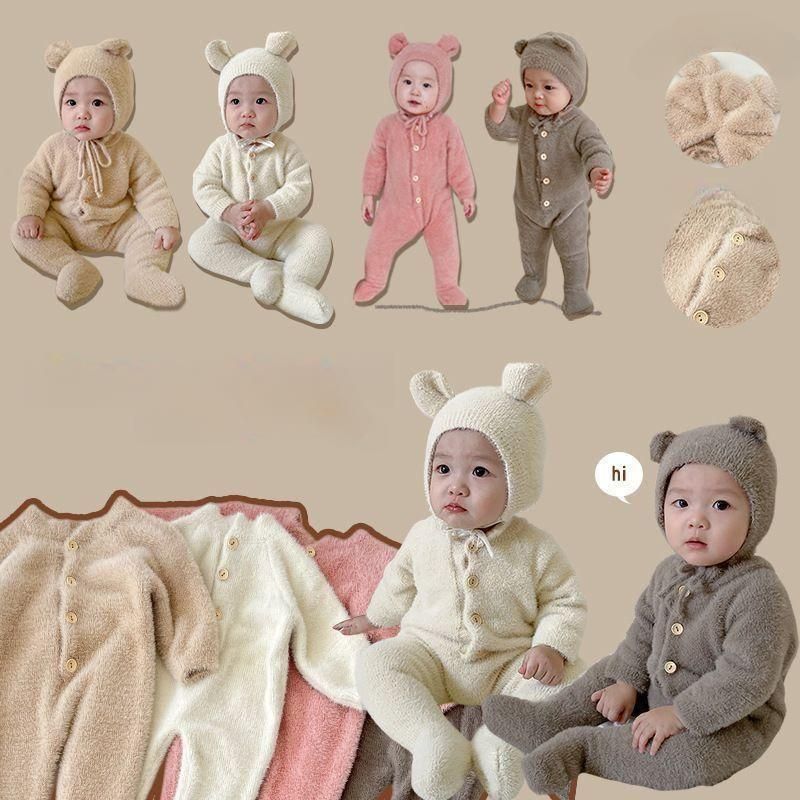곰돌이점프슈트 4컬러 세비아숲 브라운 60~66cm - 메인 이미지