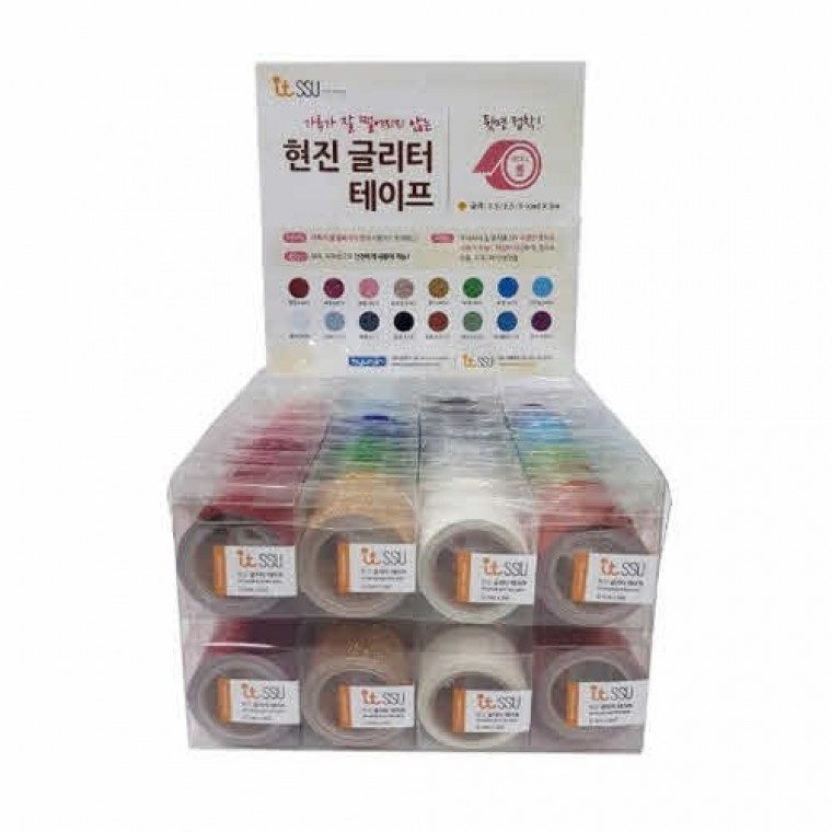 현진 접착 글리터테이프 412 검정 SGR / 5.0x2M / 152146 - 상품 이미지