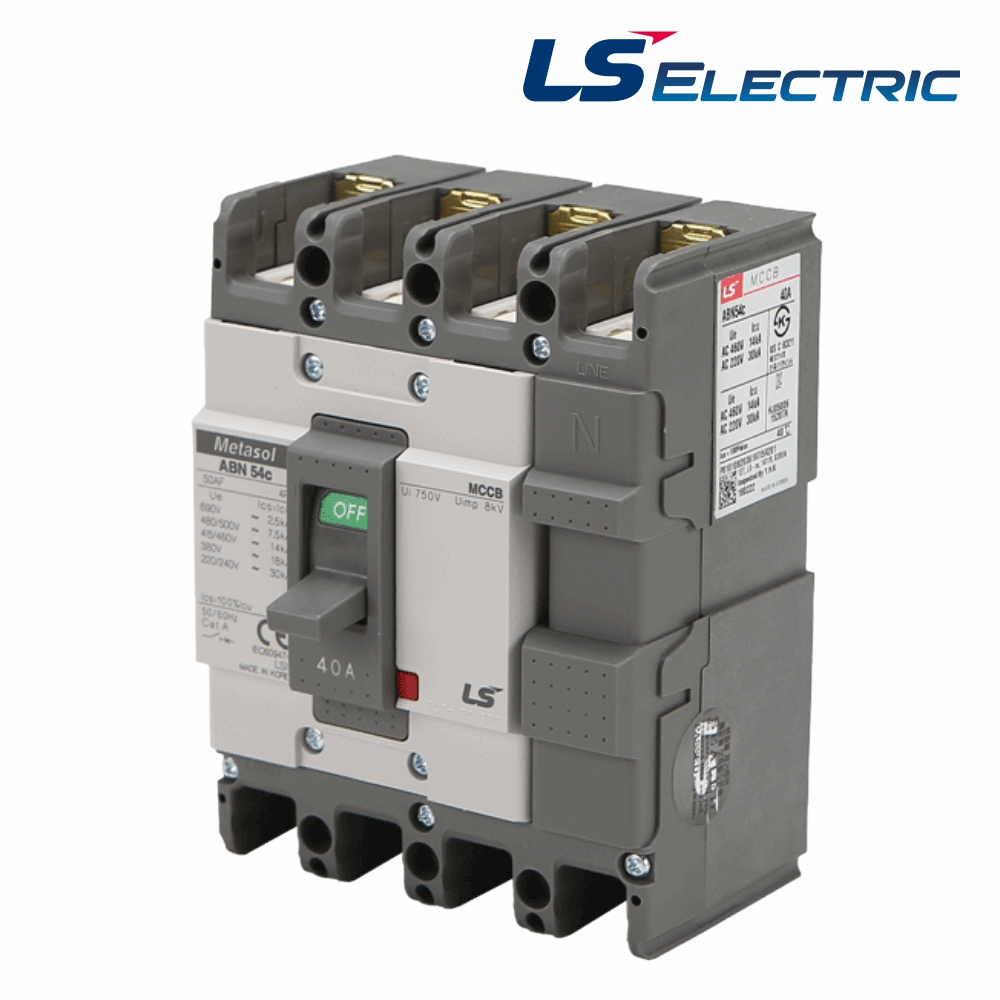 산업용 Metasol MCCB 배선차단기 ABN 54C 4P 40A 30kA LS일렉트릭 - 상품 이미지