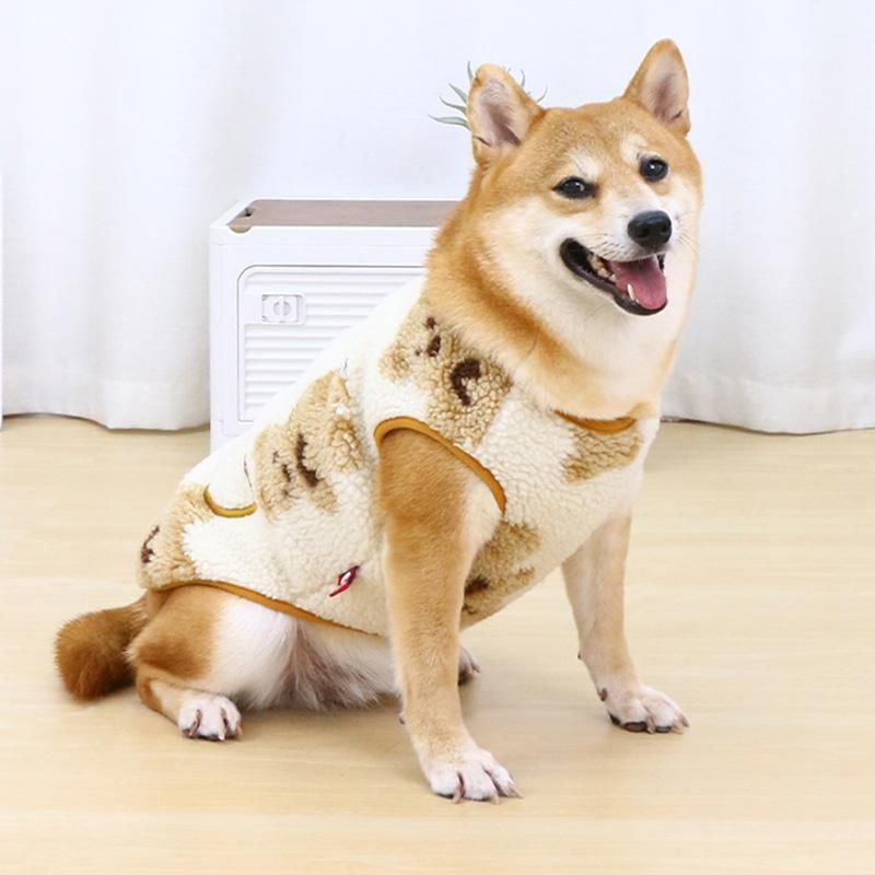 면조끼 경량패딩 자켓 롱패딩 웰시코기옷 아우터 패딩코트 숏패딩 시바견옷 여성 겨울 후드 베이지색 곰 조끼 M (1.5-3kg) - 상세 이미지 3