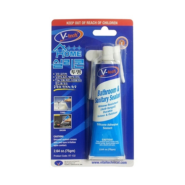 브이텍 VT-132CTK 홈 실리콘 바이오 실란트 투명 75g - 상품 이미지