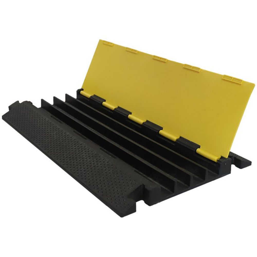 케이블 덮개 방지턱 1슬롯 배관 보호덮개 과속 작업선 PVC 고무/플라스틱 70x20 (소) - 상품 이미지