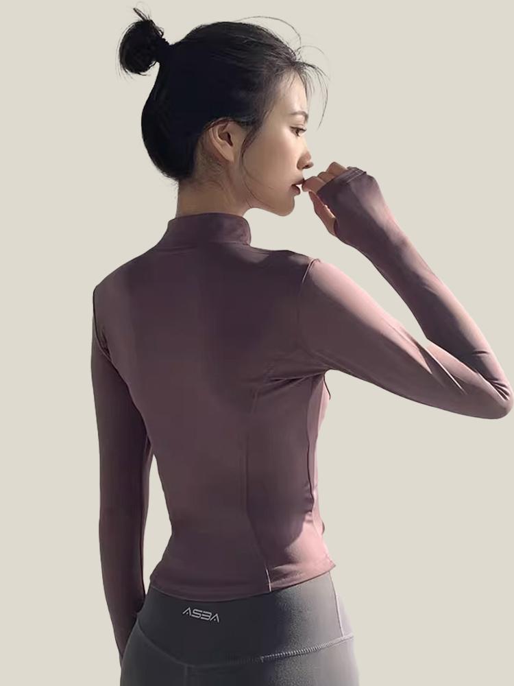 여성용 여름 슬림핏 속건성 댄스 러닝 아웃도어 긴팔 자켓 - 상세 이미지 4