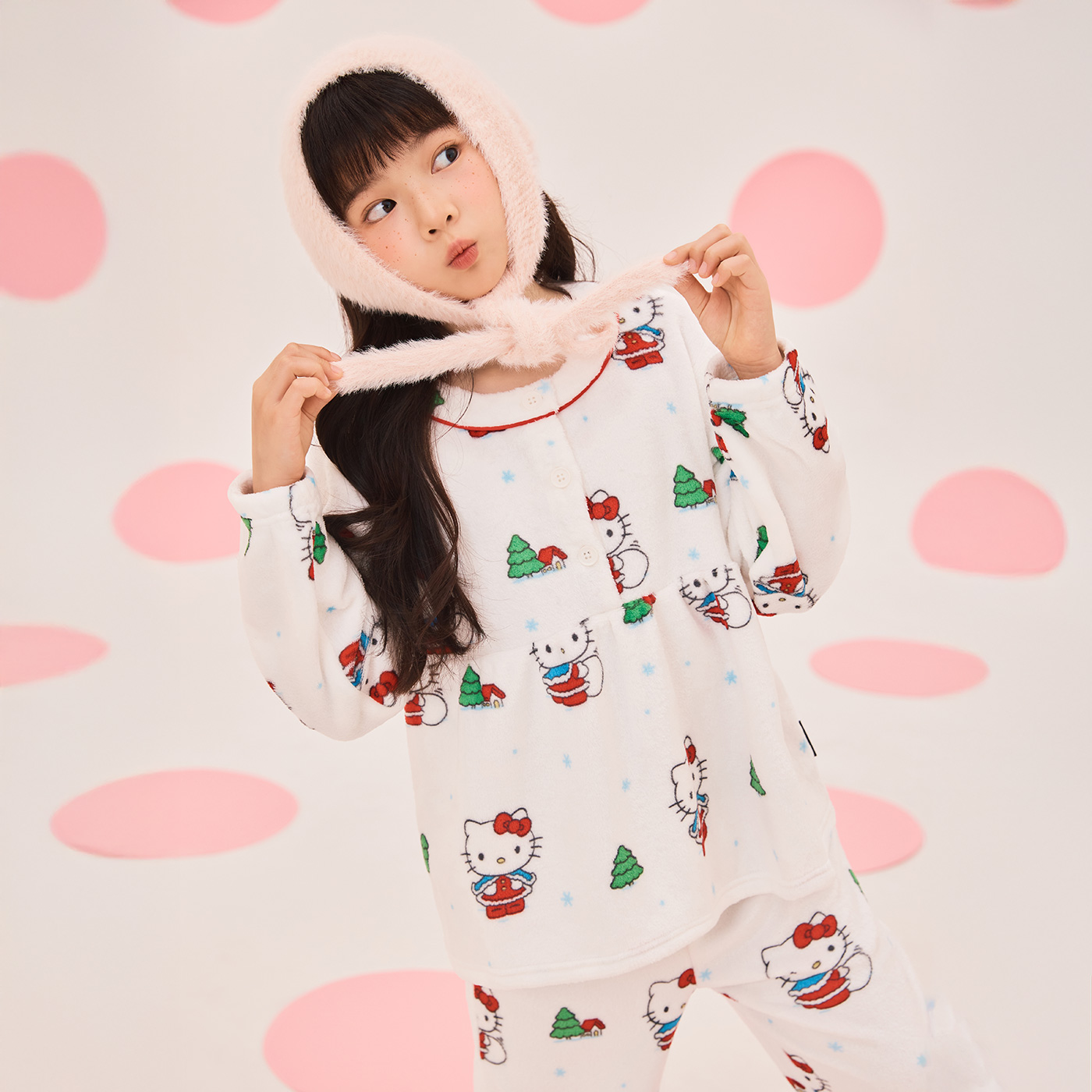 [당일출고][산리오캐릭터즈] 스파오키즈 프릴 수면 파자마 잠옷 SPPPF4VKG1 제품 이미지