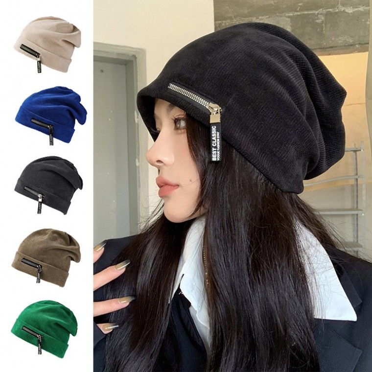 코듀로이 지퍼 포인트 패션비니 - 메인 이미지