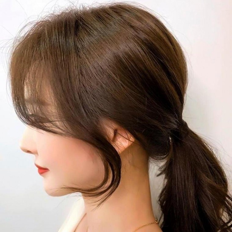 앞머리 가발 고데기가능 옆머리 부분 25cm 여자 브릿지 붙임머리 여성 미용 패션 - 상품 이미지