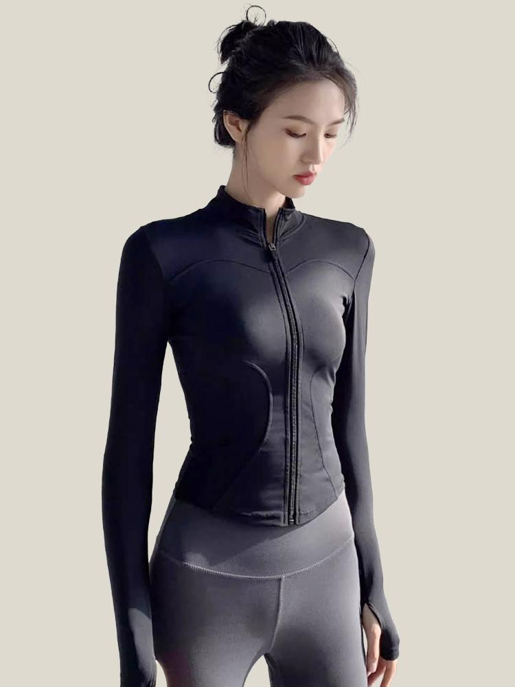 여성용 여름 슬림핏 속건성 댄스 러닝 아웃도어 긴팔 자켓 - 상세 이미지 2
