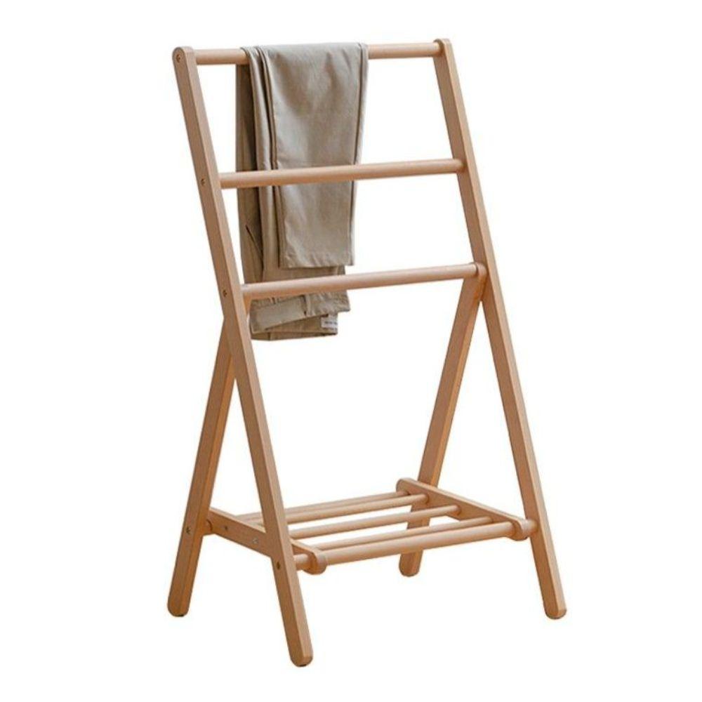 원목 미니 접이식 원룸 우드 수건 빨래 건조대 원목색 62x46x106cm - 상품 이미지