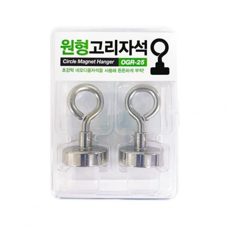 원형 고리 자석 벽걸이 초강력 자석걸이 후크 25mm - 상품 이미지