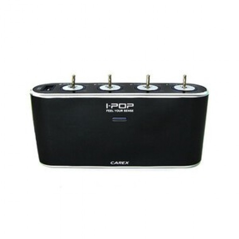 카렉스 아이팝 USB 스위치 4구 소켓 5009 차량용 멀티 시거잭 케이블 핸드폰 충전 - 상품 이미지