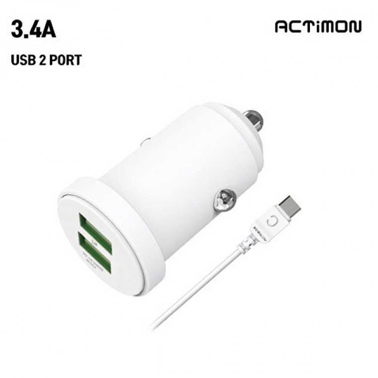 엑티몬 차량용 3.4A 충전기 (USB 2 포트) (C-TYPE) - 상품 이미지