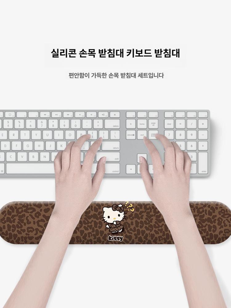 헬로키티 레오파드 마우스 패드 여자 손목 보호 노트북 키보드 미끄럼 방지 YZ-0089 손목 받침대 227x188mm - 상세 이미지 2