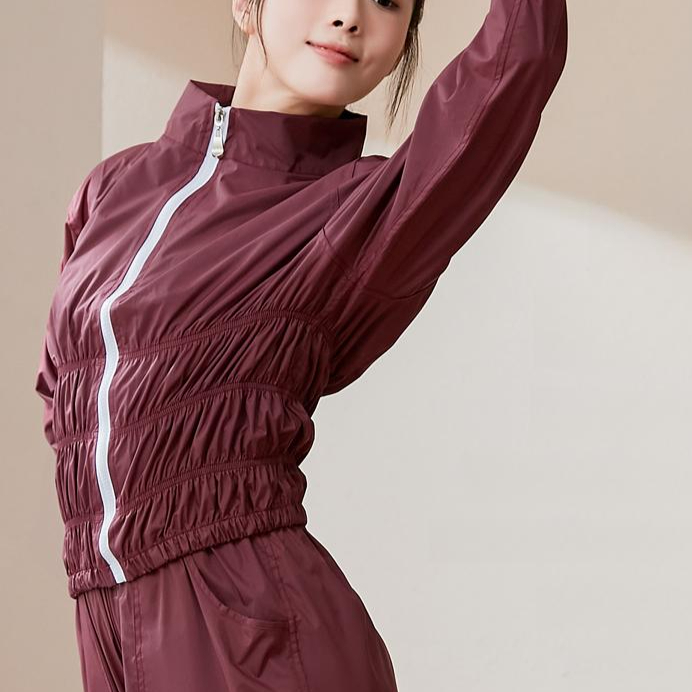 여성용 발레 워머 상의 집업 땀 배출 운동복 가을 겨울용 다이어트 트레이닝 - 상품 이미지
