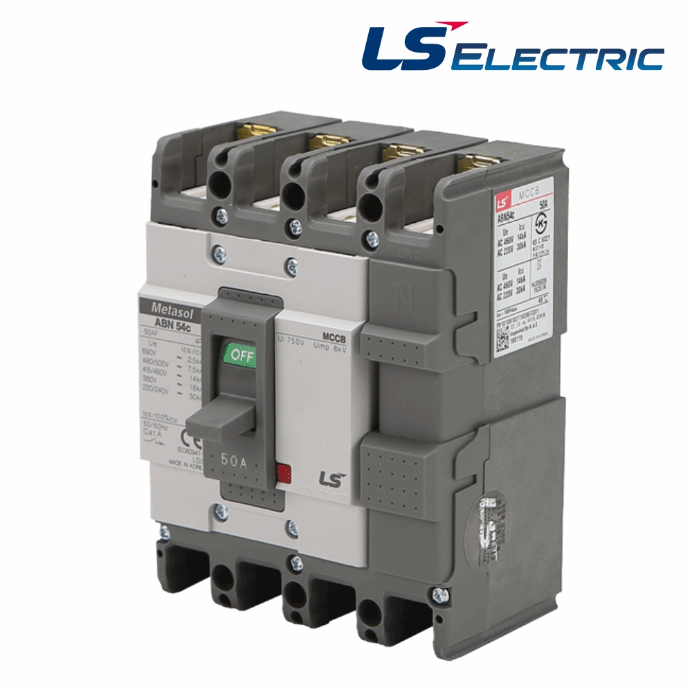 산업용 Metasol MCCB 배선차단기 ABN 54C 4P 50A 30kA LS일렉트릭 - 상품 이미지