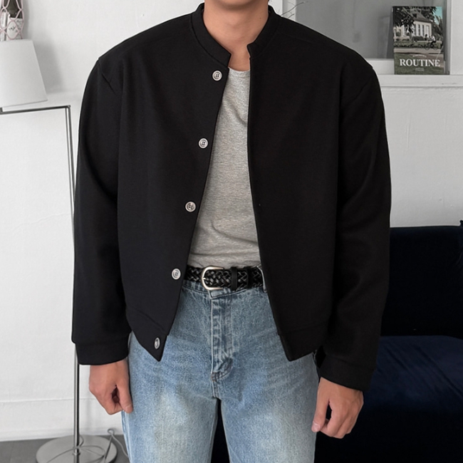 남자 헤벤 세미오버핏 가을 겨울 울 크롭 가디건 자켓 이미지 6