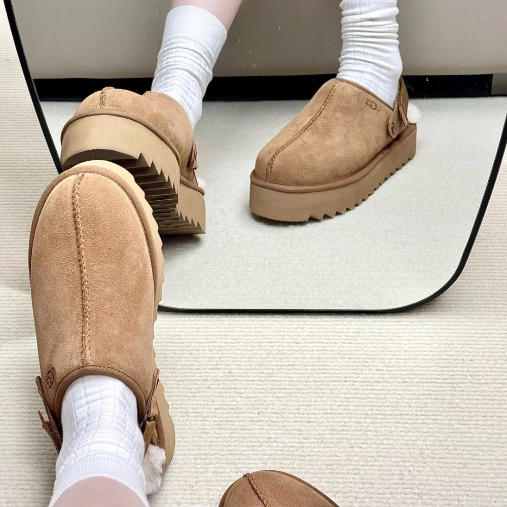 미국 UGG W 라나 클로그 플랫폼 여성 키높이 슬리퍼 1166734-CHE - 상세 이미지 5
