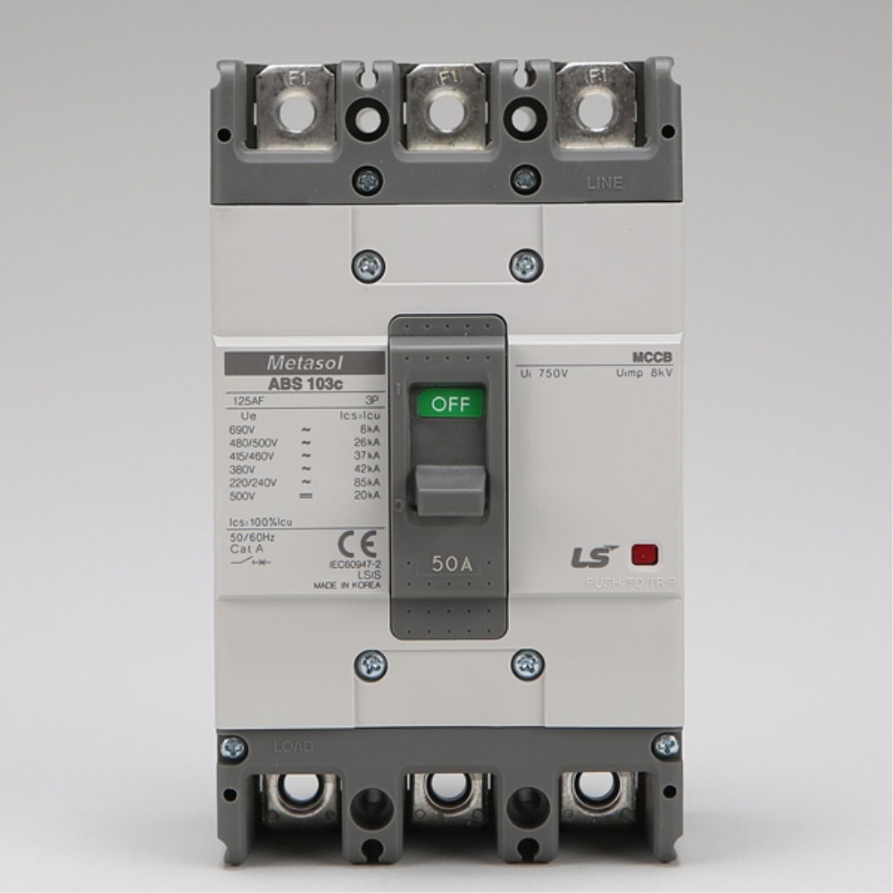 산업용 분전반 MCCB 배선차단기 ABS 103C 3P 50A 85kA LS일렉트릭 - 상세 이미지 3