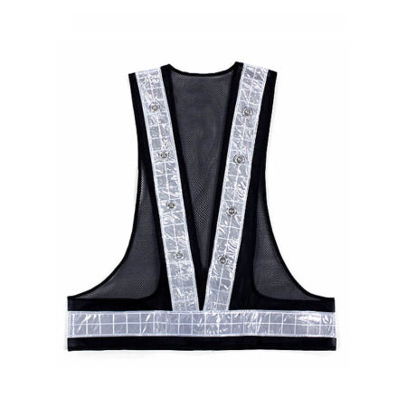 인터쇼퍼 신호수조끼 MR-504 LED 안전조끼 곤색 백색띠 보안조끼 반사띠조끼 LED빛조끼