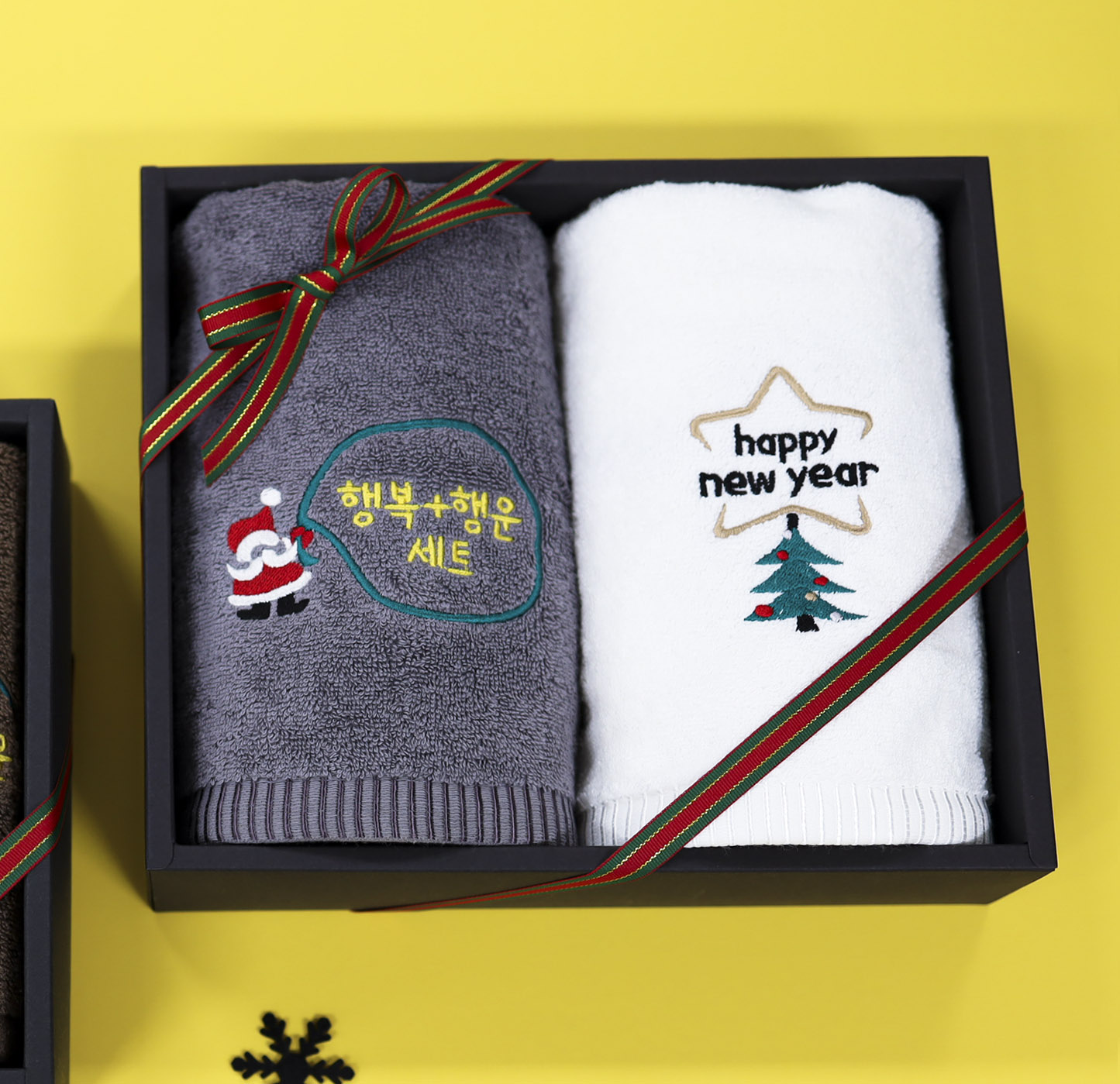 크리스마스 수건 송년회 기업 단체선물 타올2종세트 - 상품 이미지