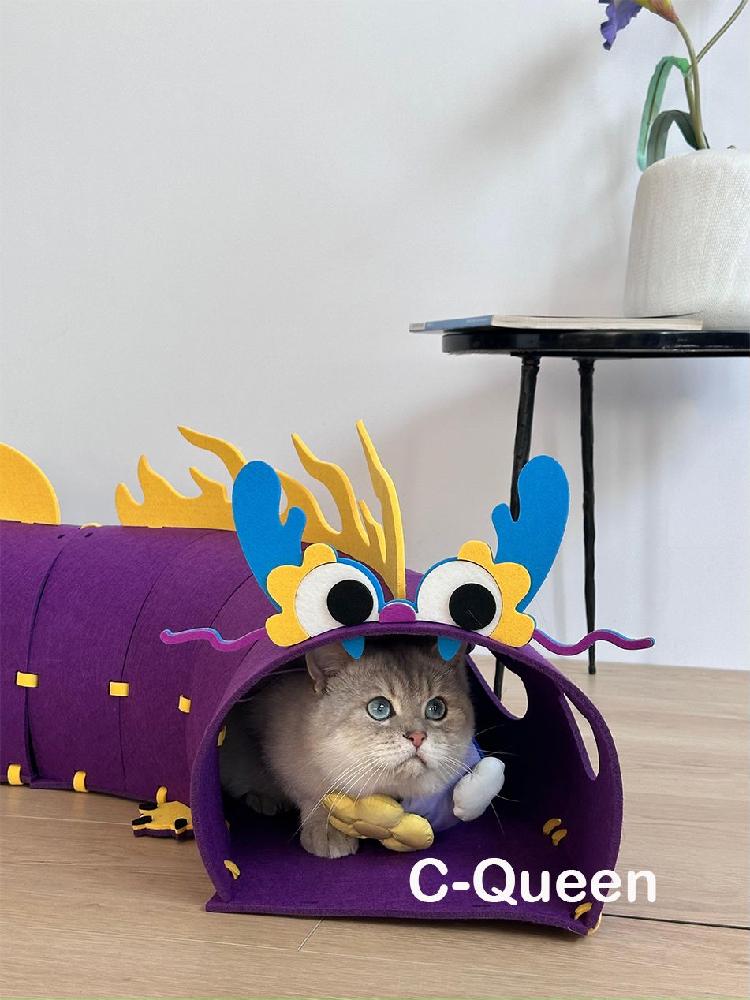고양이 숨숨터널 놀이터 놀이 터널 매트 숨숨 캣 놀이매트 카키 애벌레 터널 25x20 - 상세 이미지 3