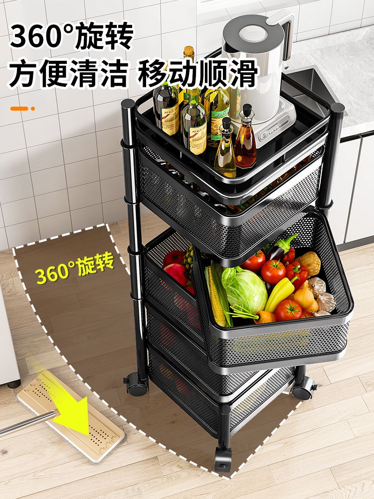 야채 보관함 감자 환기 피클 용기 식재료 야채보관함 스페셜 스퀘어 2단-Black - 상세 이미지 3