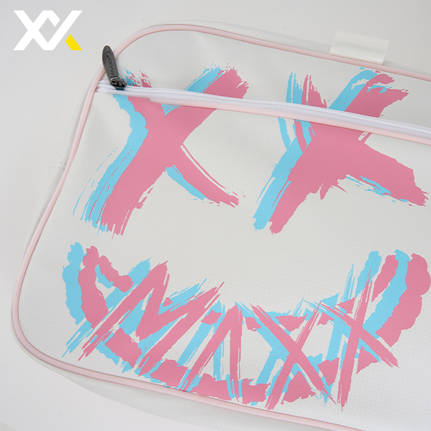 MAXX 맥스 할리퀸 콜라보 배드민턴 테니스 보스턴백 토트백 숄더백 가방 핑크화이트 - 상세 이미지 3