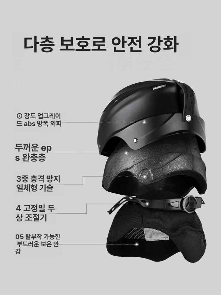 남성용 대형 안전 고글 세트 풀세트 눈 보호 장비 무광블랙 XL - 상세 이미지 3