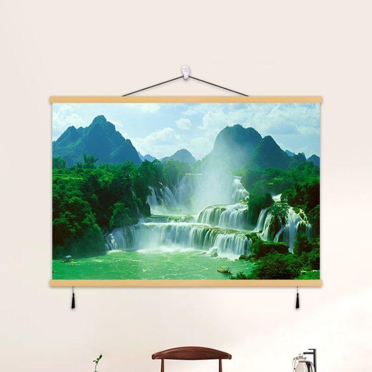 풍경 풍수 그림 액자 폭포수 폭포 물흐르는사진 재물운 01번 이미지 60x90cm - 상세 이미지 3