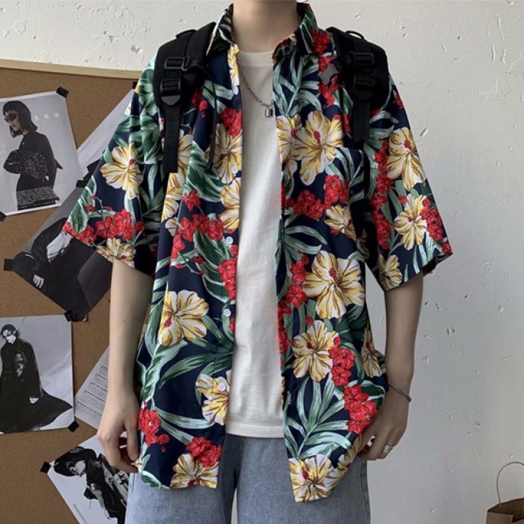꽃무늬 바캉스 휴양지 하와이안 셔츠 5color LM-0336 - 상품 이미지