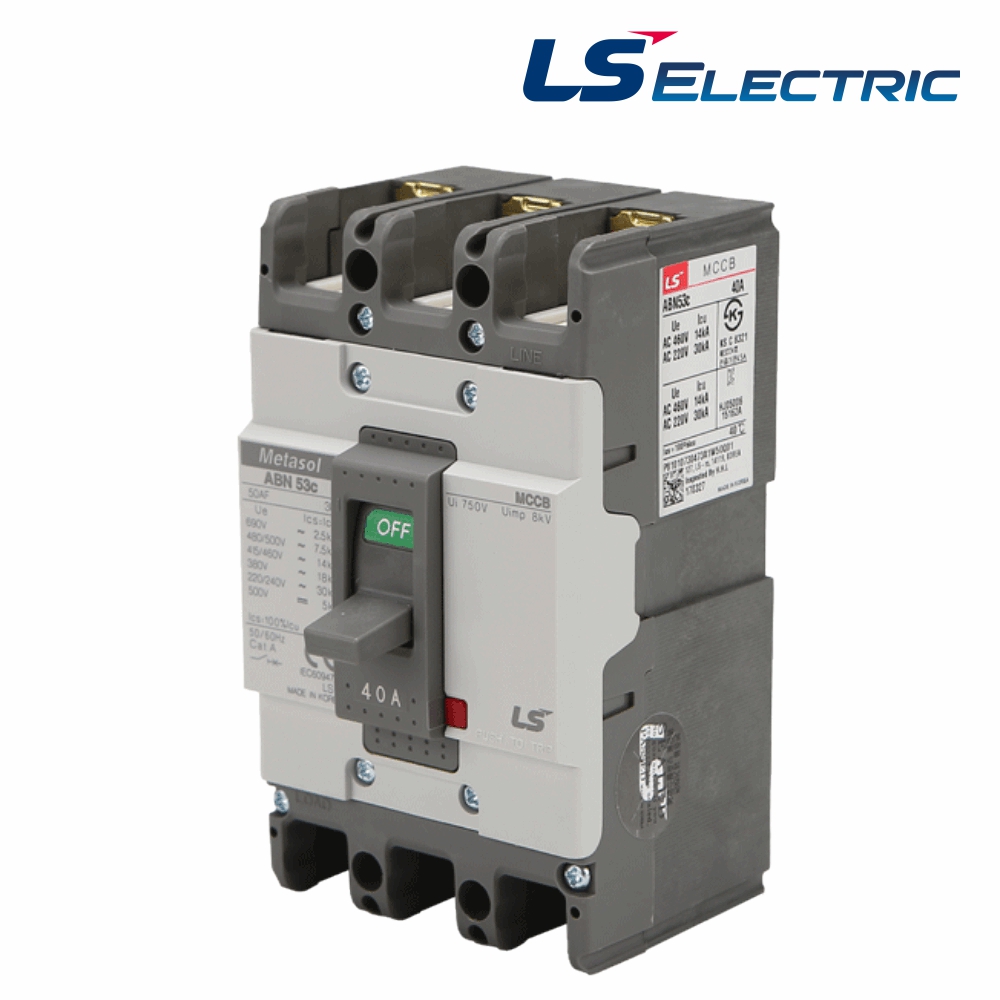 산업용 Metasol MCCB 배선차단기 ABN 53C 3P 40A 30kA LS일렉트릭 - 상품 이미지