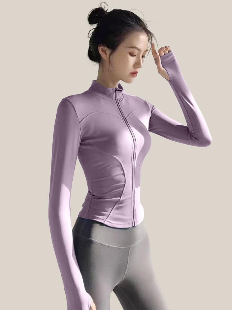 여성용 여름 슬림핏 속건성 댄스 러닝 아웃도어 긴팔 자켓 - 상품 이미지